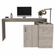 TUHOME Axis L-Shaped Desk Engineered Wood Desks in  Gray