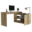 TUHOME Axis L-Shaped Desk Engineered Wood Desks in  Beige