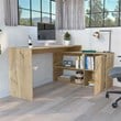 TUHOME Axis L-Shaped Desk Engineered Wood Desks in  Beige