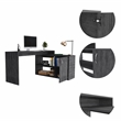 TUHOME Axis L-Shaped Desk Engineered Wood Desks in  Gray