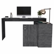 TUHOME Axis L-Shaped Desk Engineered Wood Desks in  Gray