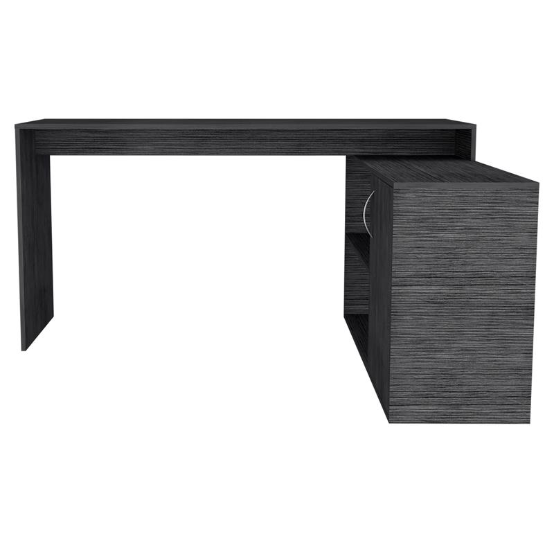 TUHOME Axis L-Shaped Desk Engineered Wood Desks in  Gray