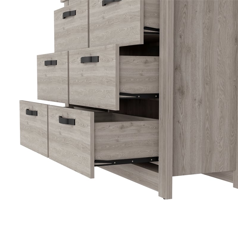 TUHOME Becca 6 Drawer Double Dresser  Engineered Wood Dressers in  Gray