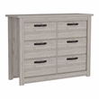 TUHOME Becca 6 Drawer Double Dresser  Engineered Wood Dressers in  Gray
