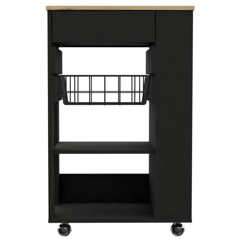 TUHOME Blosson Kitchen Cart  Engineered Wood Kitchen Carts in  Multi-color
