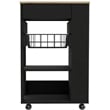 TUHOME Blosson Kitchen Cart  Engineered Wood Kitchen Carts in  Multi-color