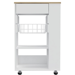 TUHOME Blosson Kitchen Cart  Engineered Wood Kitchen Carts in  Multi-color