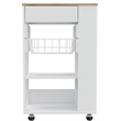 TUHOME Blosson Kitchen Cart  Engineered Wood Kitchen Carts in  Multi-color