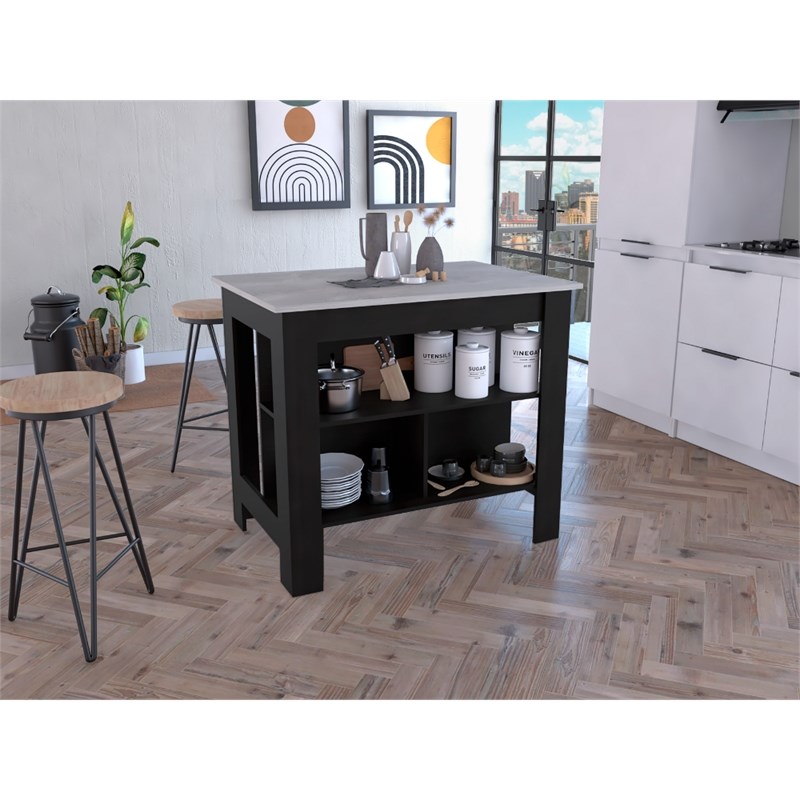 TUHOME Cala Kitchen Island  Engineered Wood Kitchen Islands in  Multi-color