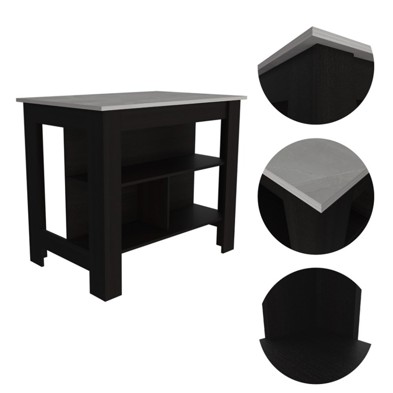 TUHOME Cala Kitchen Island  Engineered Wood Kitchen Islands in  Multi-color