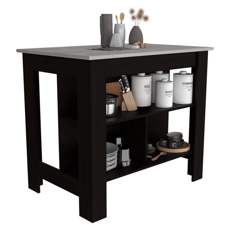 TUHOME Cala Kitchen Island  Engineered Wood Kitchen Islands in  Multi-color