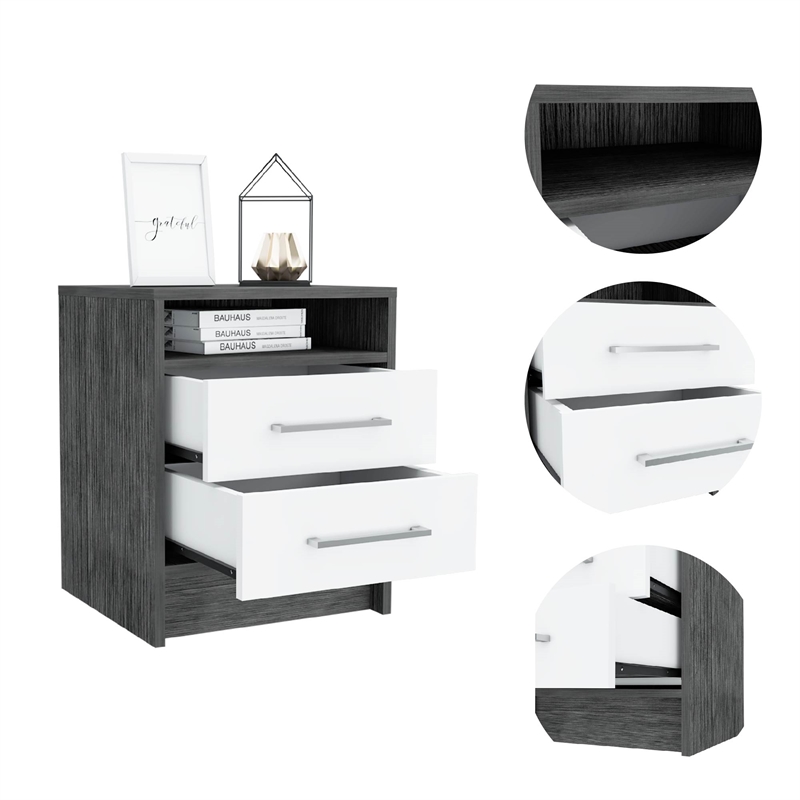 TUHOME Eter Nightstand Engineered Wood Nightstands in  Multi-color