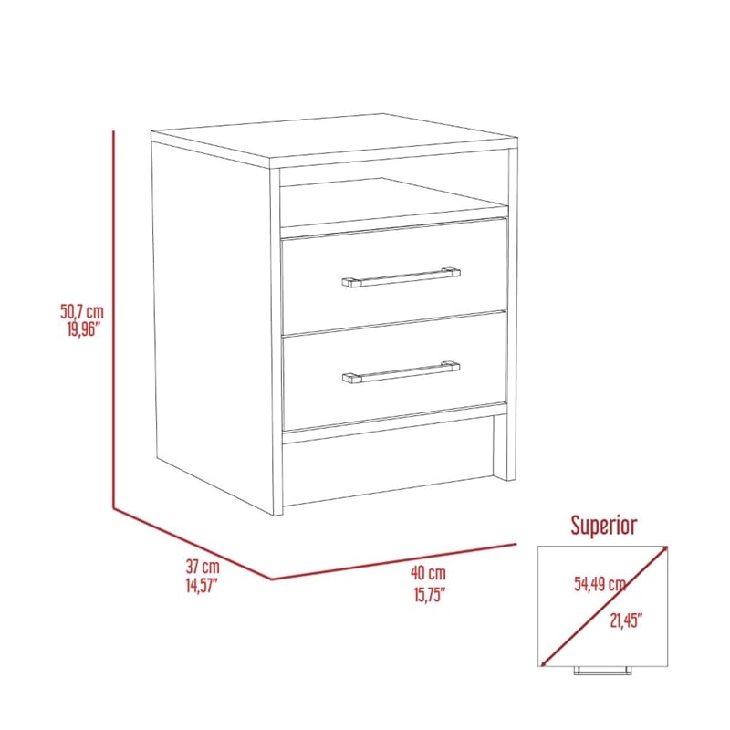 TUHOME Eter Nightstand Engineered Wood Nightstands in  Multi-color