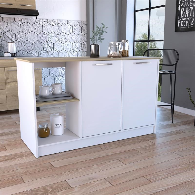 TUHOME Juniper Kitchen Island  Engineered Wood Kitchen Islands in  Multi-color