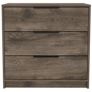 tuhome kaia 3 drawers dresser - dark brown engineered wood -for bedroom