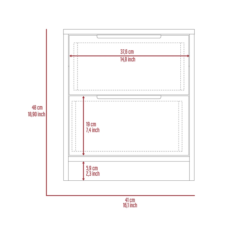 TUHOME Kaia Nightstand  Engineered Wood Nightstands in  Gray