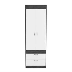 tuhome lisboa armoire- ash / white engineered wood - for bedroom