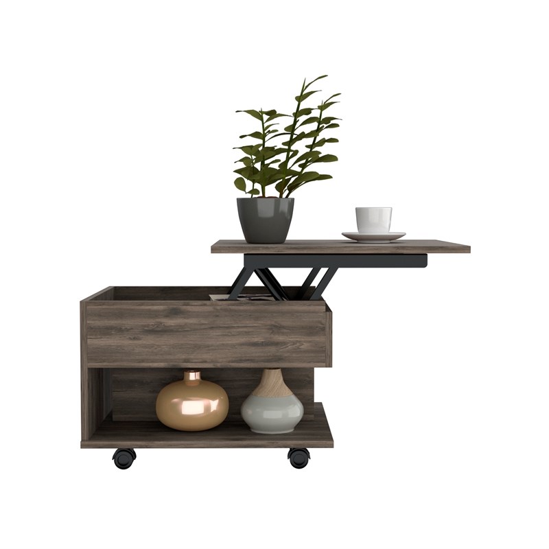 TUHOME Luanda Lift Top Coffee Table Engineered Wood Coffee Tables in  Brown