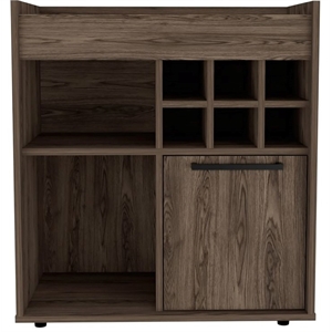 tuhome lyon bar cabinet - dark walnut engineered wood - for living room