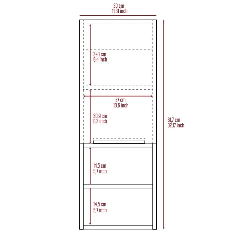 TUHOME Mila Bathroom Cabinet - Light Gray - Material Engineered Wood