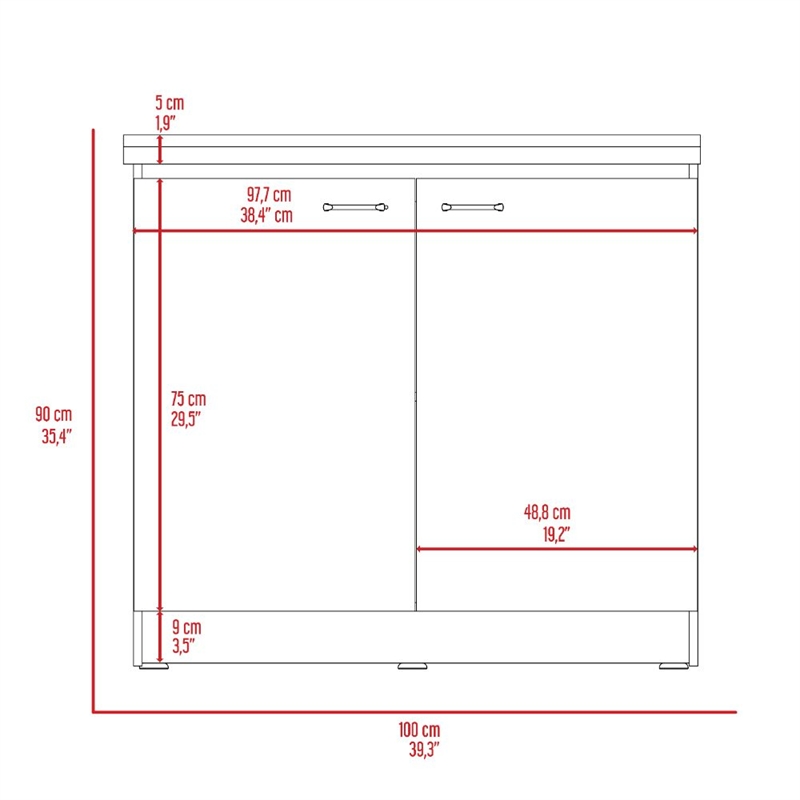 Tuhome Napoles Freestanding Sink - White/Light Grey Engineered Wood