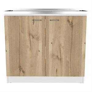 TUHOME Napoles Utility Sink - White/Light Oak  Engineered Wood