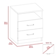 TUHOME Napoles Night Stand - Light Gray  Engineered Wood - For Bedroom