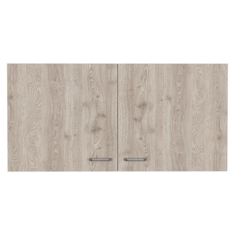 TUHOME Napoles Wall Cabinet - White/Light Gray Engineered Wood