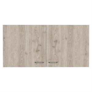 TUHOME Napoles Wall Cabinet - White/Light Gray Engineered Wood