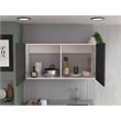 TUHOME Napoles Wall Cabinet - White/Smoky Oak  Engineered Wood