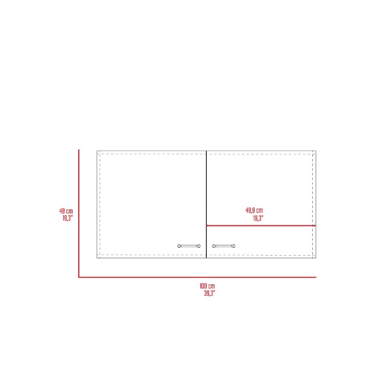 TUHOME Napoles Wall Cabinet - White/Smoky Oak  Engineered Wood