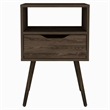 TUHOME Otom Nightstand - Color Brown - Material Engineered Wood