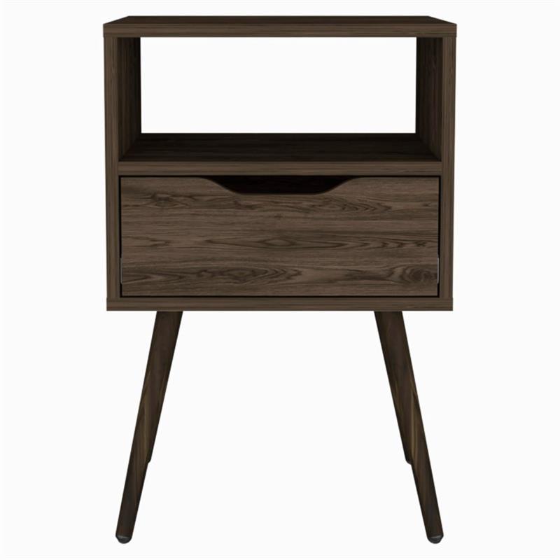 TUHOME Otom Nightstand - Color Brown - Material Engineered Wood