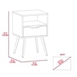 TUHOME Otom Nightstand - Ash / White Engineered Wood - For Bedroom
