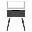 TUHOME Otom Nightstand - Ash / White Engineered Wood - For Bedroom