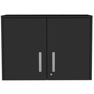 tuhome storage cabinet - wall cabinet - soft black engineered wood