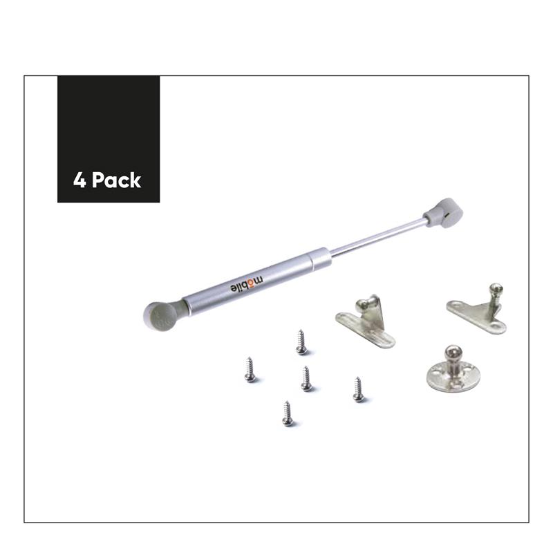 TUHOME 100N Cabinet Gas Spring Lid Support Soft Closing silver stainless steel