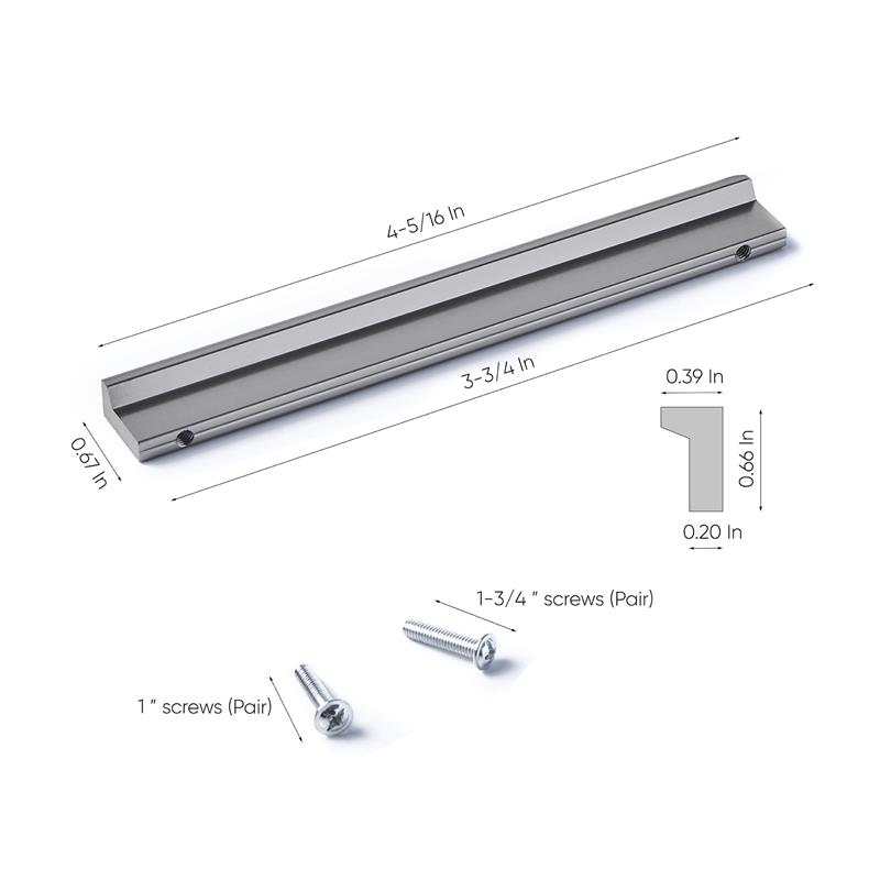 TUHOME  silver Finger Pull Handle For Home  4- 5/16 