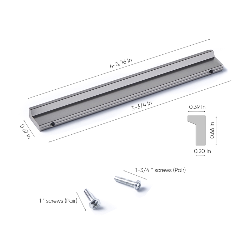 TUHOME  silver Finger Pull Handle For Home  4- 5/16 