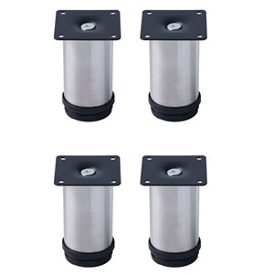 TUHOME 3.9&quot Stainless steel Brushed silver plaed Kitchen Adjustable Leg(X4)
