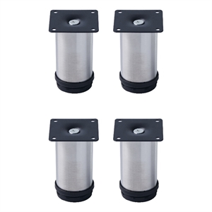 TUHOME  4.7&quot silver Stainless steel Brushed Steel Adjustable Leg (Set Of 25)