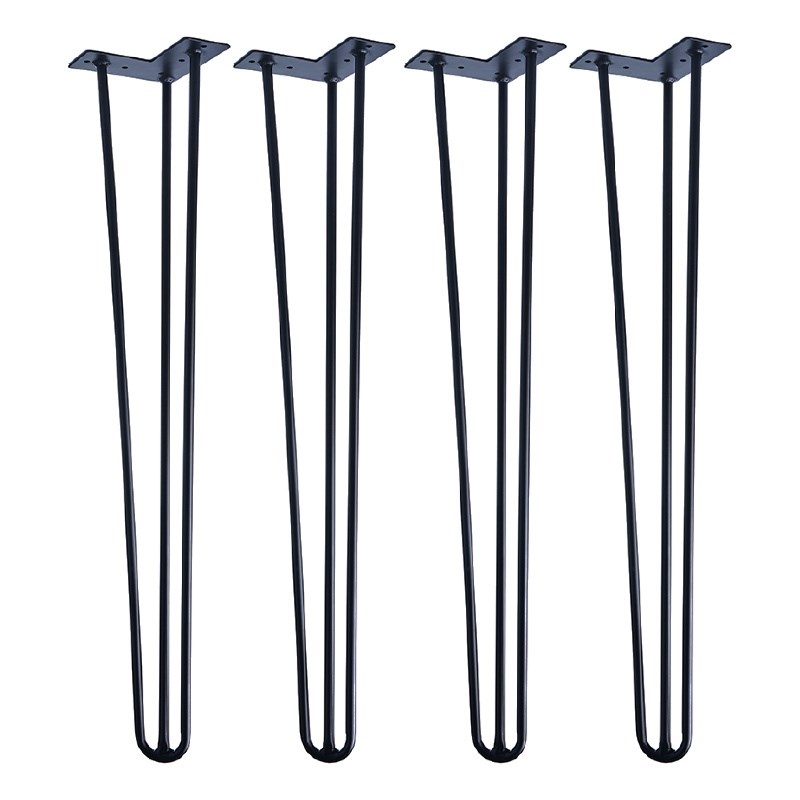 TUHOME 19.7 inches Black stainless steel Hairpin Legs                 (Set Of 4)