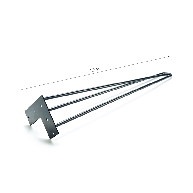TUHOME 28 inches Black stainless steel Hairpin Legs                  (Set Of 4)