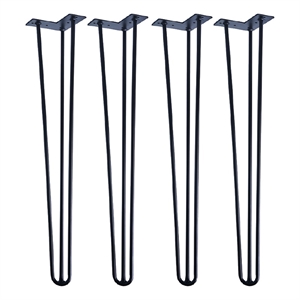 TUHOME 28 inches Black stainless steel Hairpin Legs                  (Set Of 4)