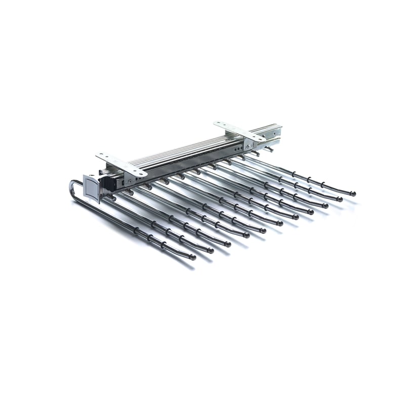 TUHOME  silver Pull Out Trousers Rack 11 Arms Clothes Organizer stainless steel