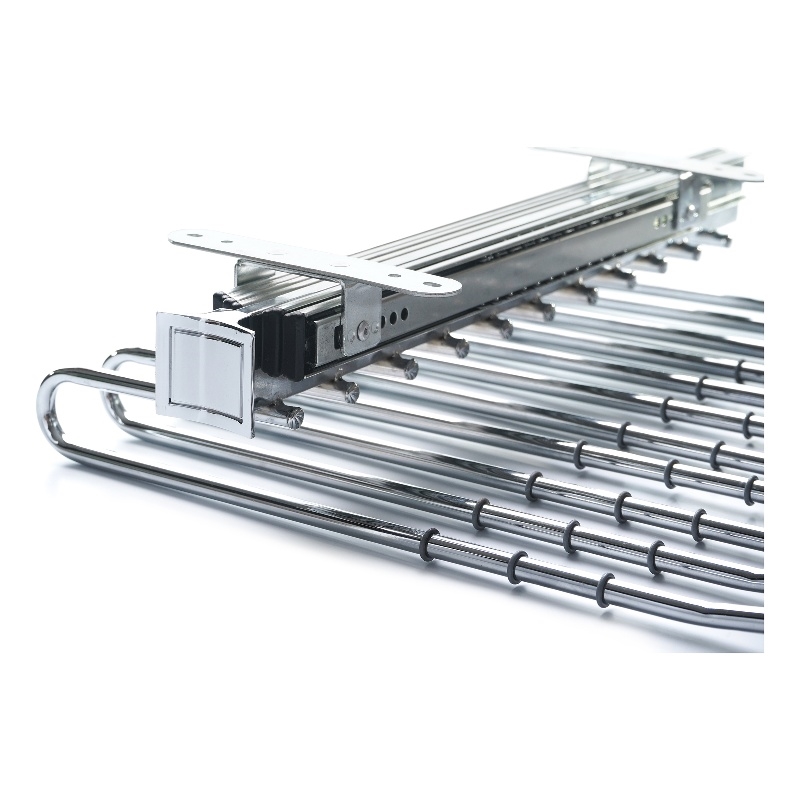 TUHOME  silver Pull Out Trousers Rack 11 Arms Clothes Organizer stainless steel