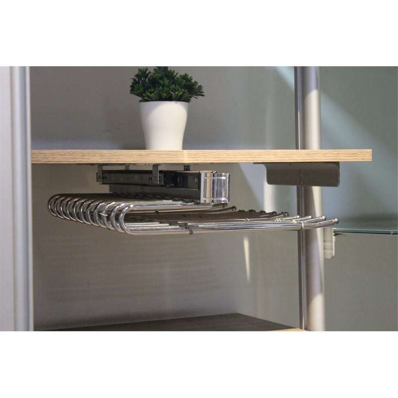 TUHOME  silver Pull Out Trousers Rack 11 Arms Clothes Organizer stainless steel