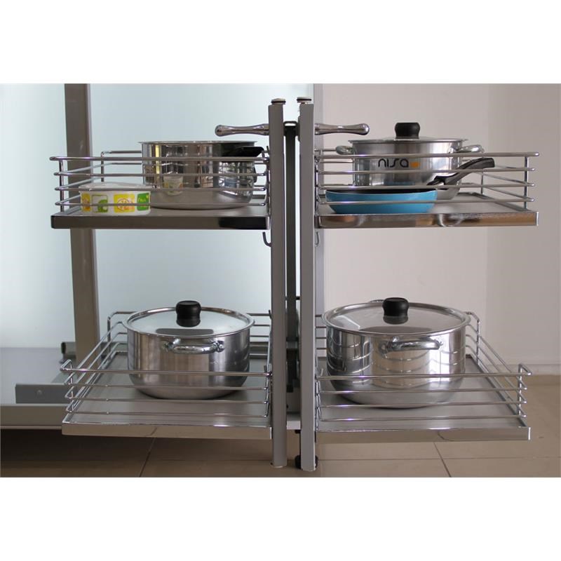 TUHOME Stainless steel Blind Corner Cabinet Organizer Silver