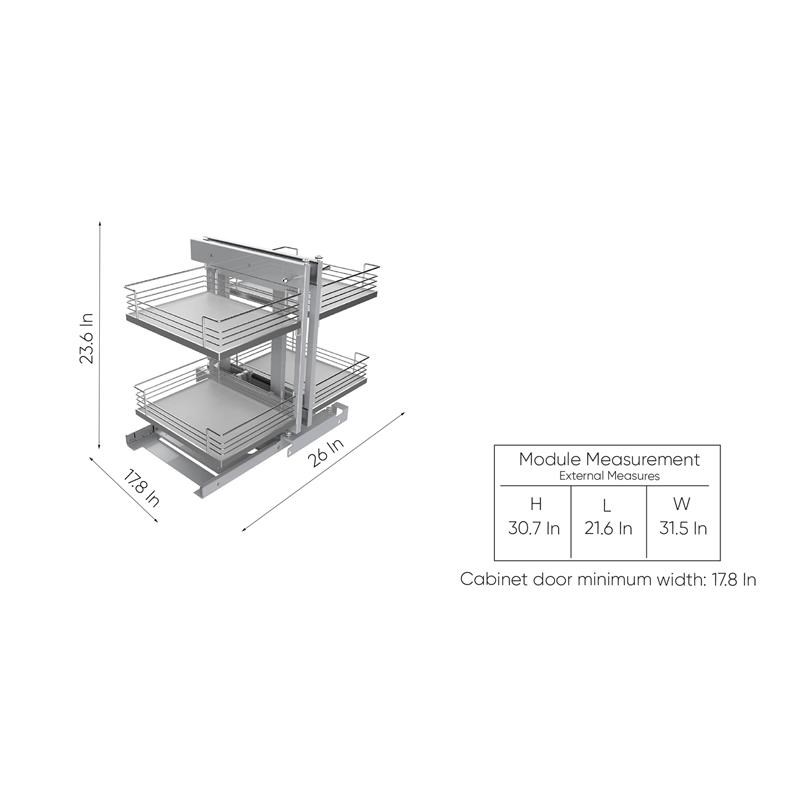 TUHOME Stainless steel Blind Corner Cabinet Organizer Silver