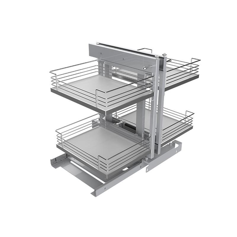 TUHOME Stainless steel Blind Corner Cabinet Organizer Silver